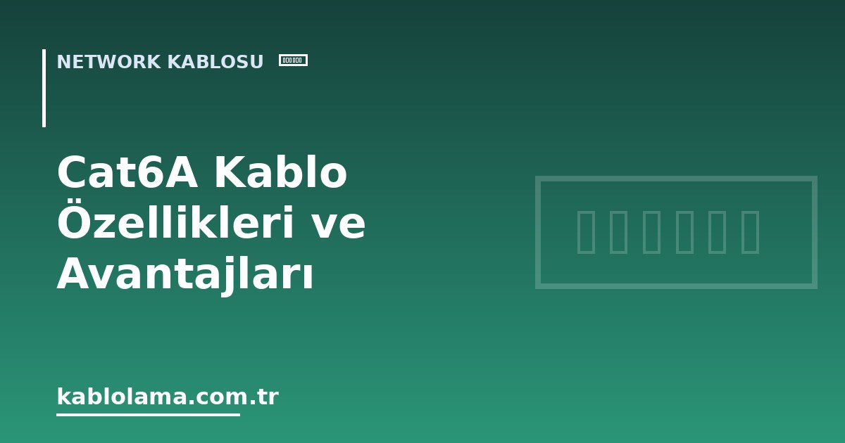 Cat6A Kablo Özellikleri ve Avantajları