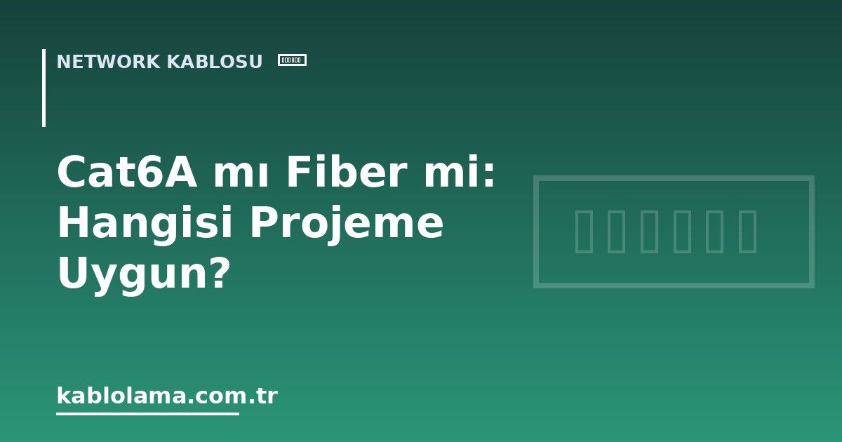 Cat6A mı Fiber mi: Hangisi Projeme Uygun?